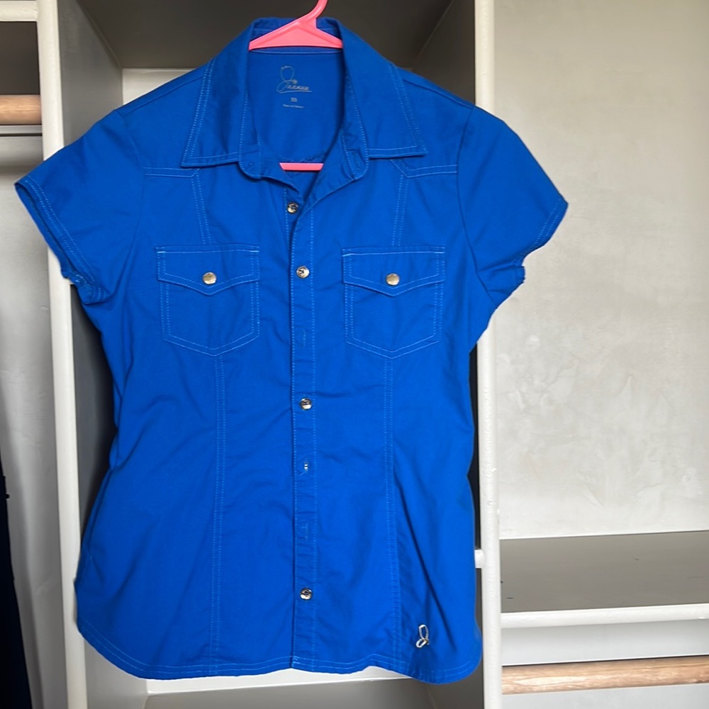 Royal blue XS Jannu scrubs top and pants